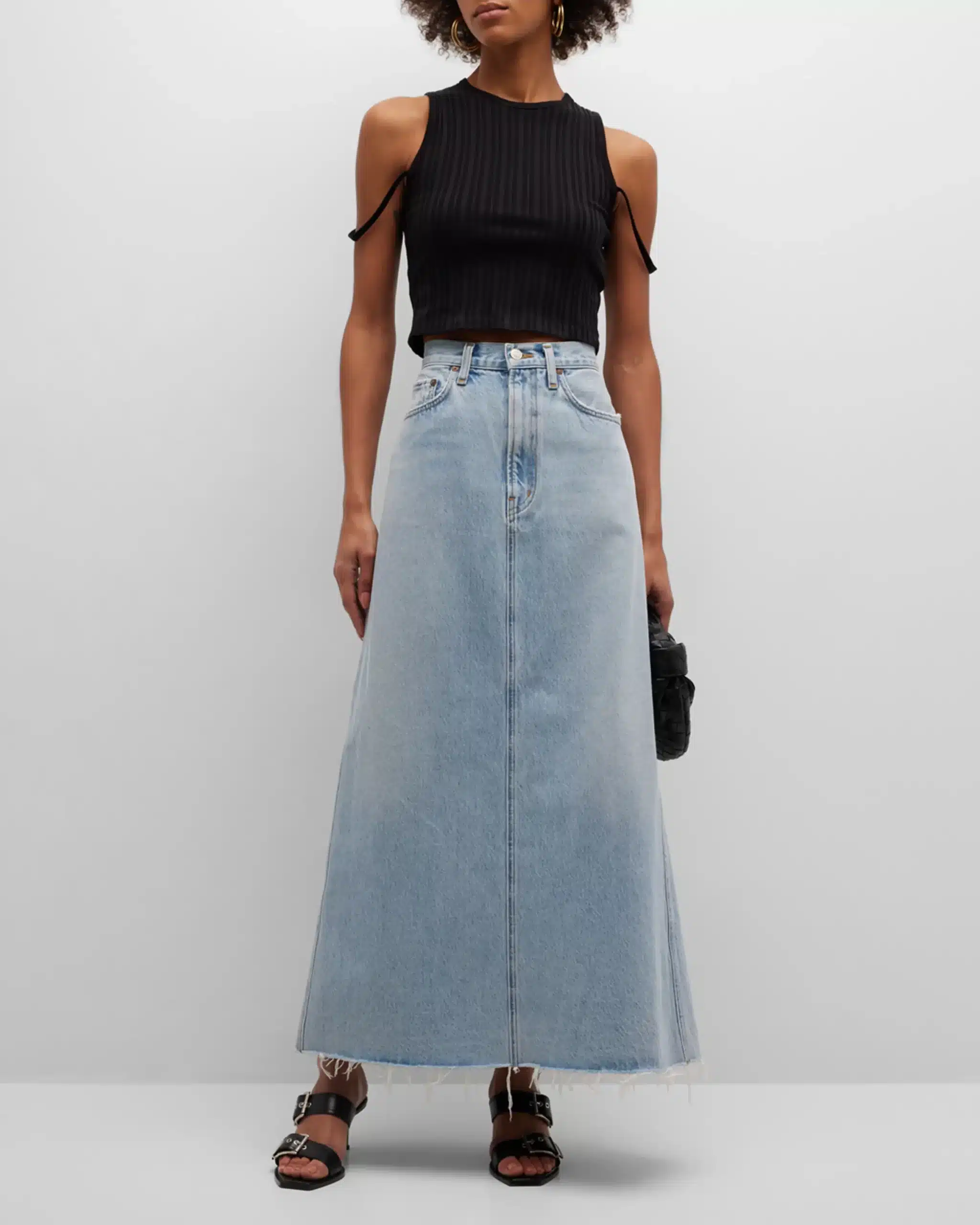 Agolde Hilla Denim Maxi Skirt-20307074