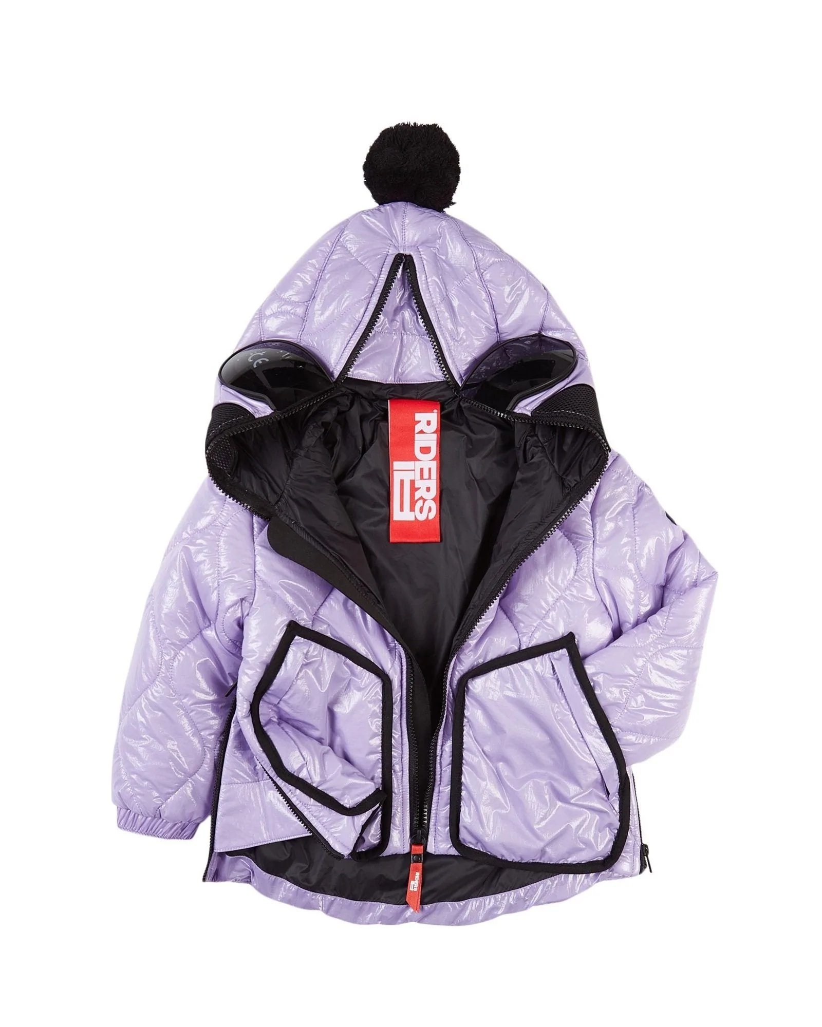Alternative view of Ai Riders Purple Pom Pom Google Ski Jacket