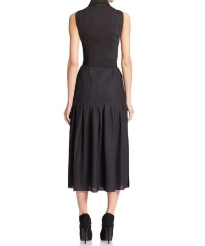 Alternative view of Akris Punto Black Zip-front Belted Pleated Dress