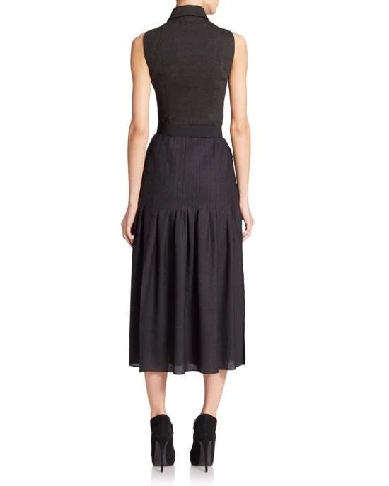 Alternative view of Akris Punto Black Zip-front Belted Pleated Dress