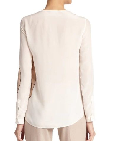 Alternative view of Akris Punto Natural Guitar-Print Silk Blouse