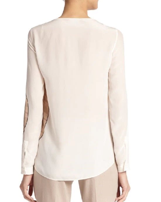 Alternative view of Akris Punto Natural Guitar-Print Silk Blouse