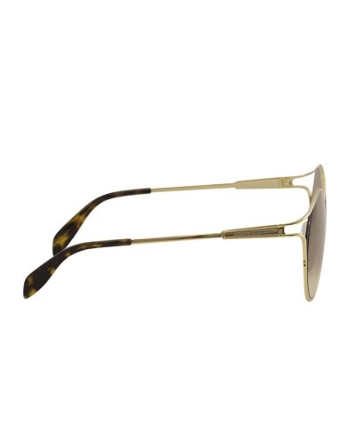 Alexander McQueen AM0210SA 002 Gold Round Sunglasses - Image 3