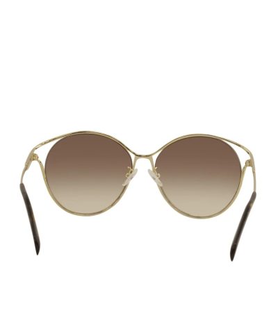 Alexander McQueen AM0210SA 002 Gold Round Sunglasses - Image 4