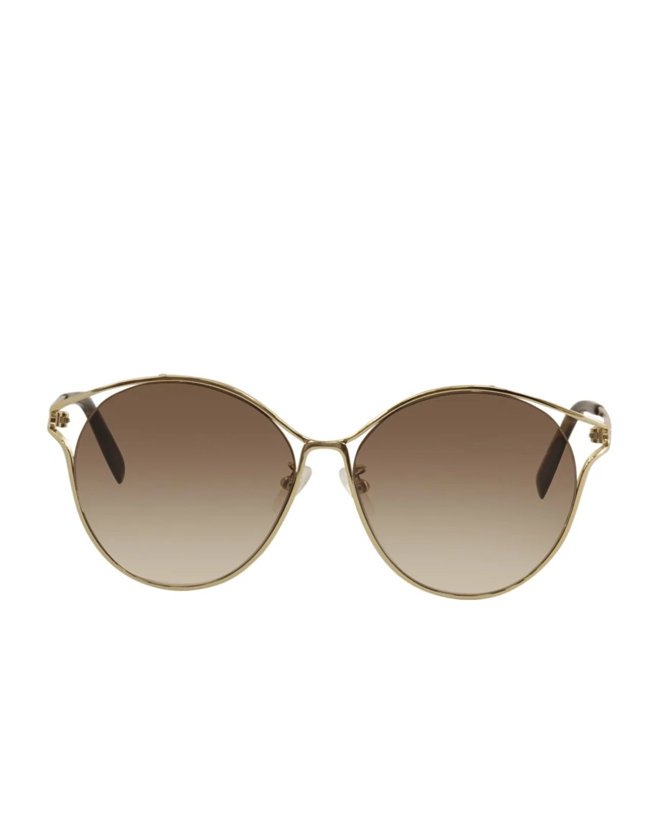 Alexander McQueen AM0210SA 002 Gold Round Sunglasses-20239432