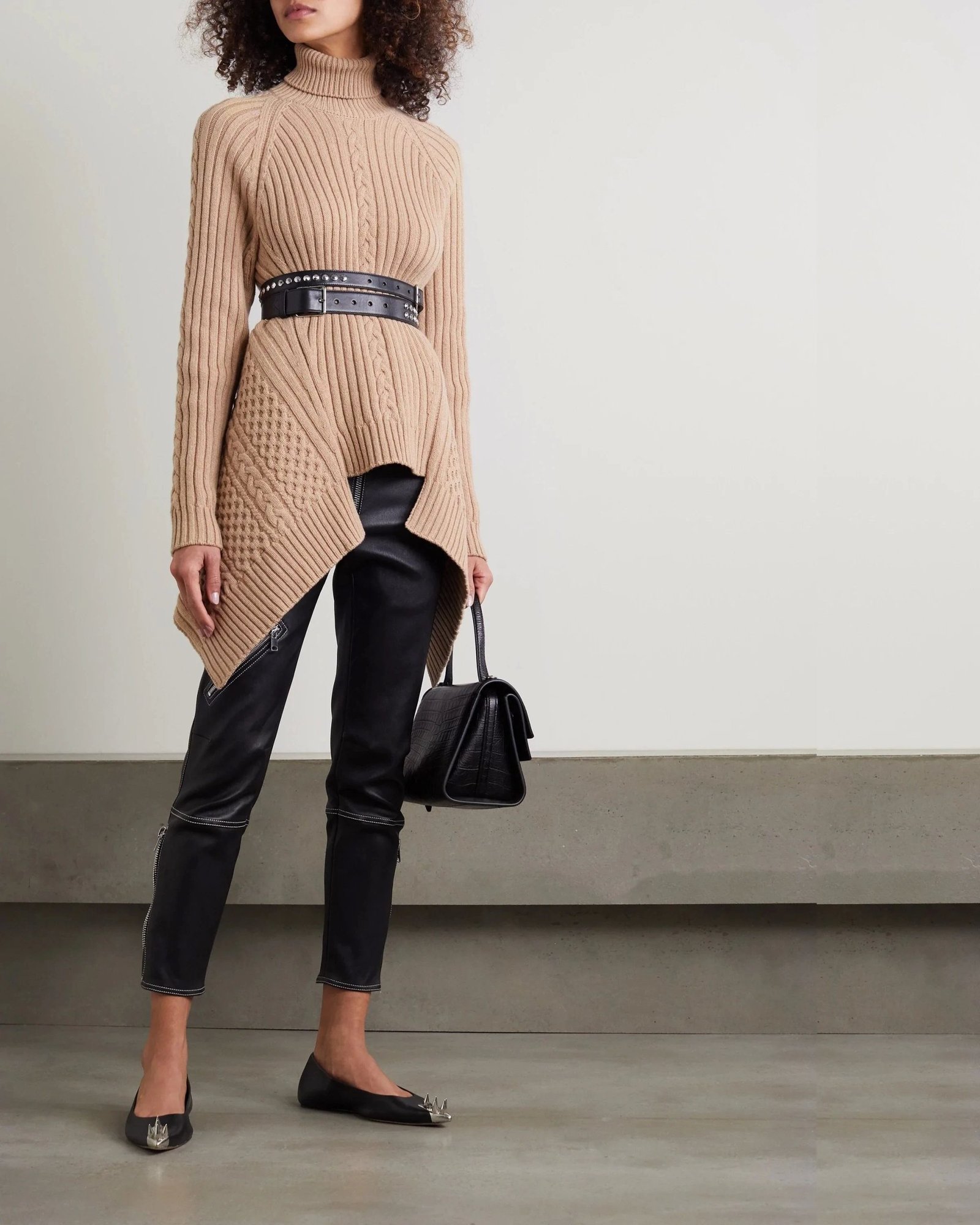 Alternative view of Alexander Mcqueen Wool & Cashmere Knit Flared Turtleneck Sweater