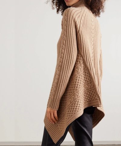 Alexander Mcqueen Wool Cashmere Knit Flared Turtleneck Sweater 2