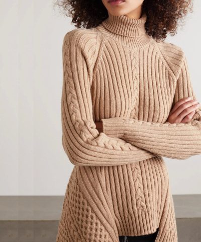 Alexander Mcqueen Wool Cashmere Knit Flared Turtleneck Sweater 3