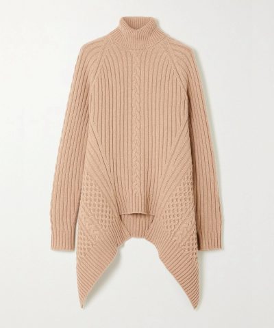 Alexander Mcqueen Wool & Cashmere Knit Flared Turtleneck Sweater-20247529