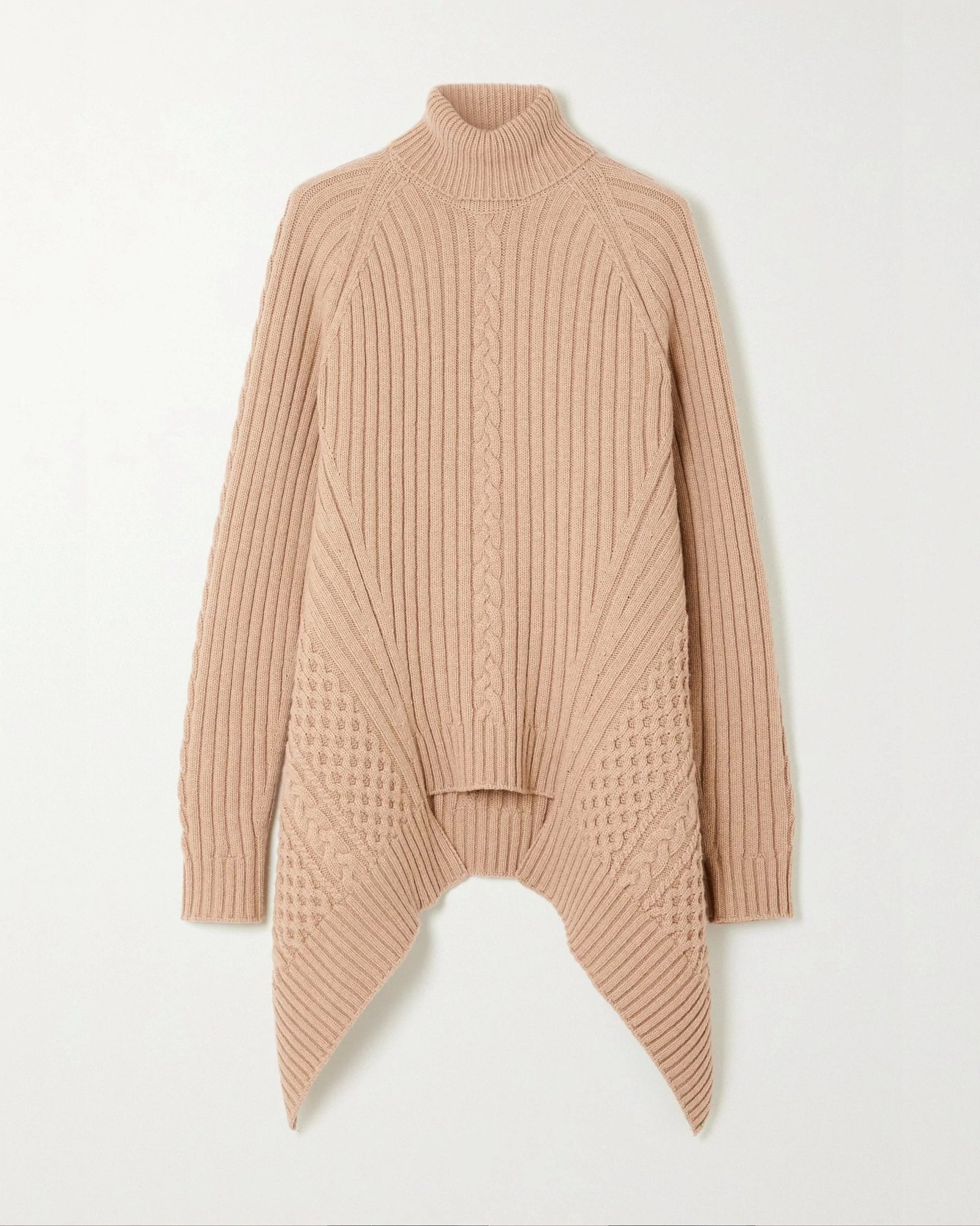 Alexander Mcqueen Wool & Cashmere Knit Flared Turtleneck Sweater-20247524
