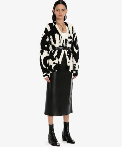 Alternative view of Alexander Mcqueen Wool McQueen Graffiti Intarsia Cardigan