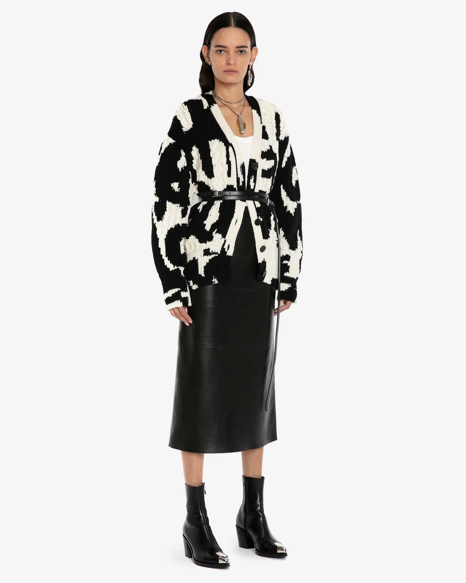 Alternative view of Alexander Mcqueen Wool McQueen Graffiti Intarsia Cardigan