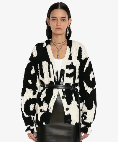 Alexander Mcqueen Wool McQueen Graffiti Intarsia Cardigan-20237081