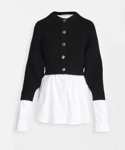Alexander Wang Bi-Layer Oxford Shirting Cardigan-20265171