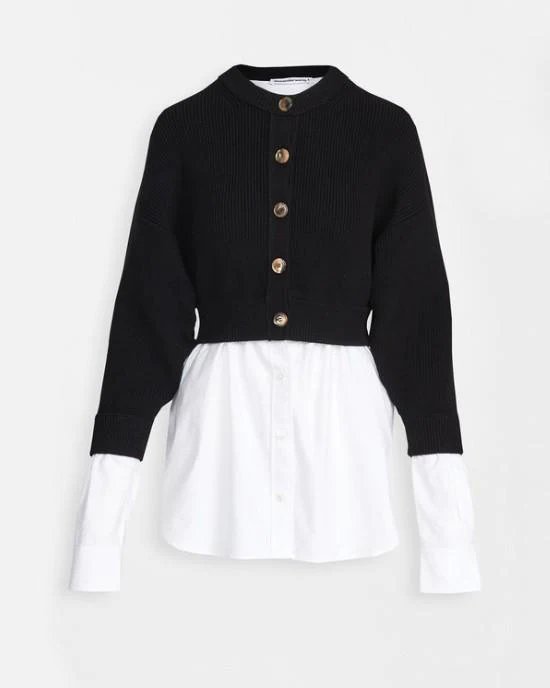 Alexander Wang Bi-Layer Oxford Shirting Cardigan-20265171