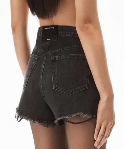 Alexander Wang Bite Short In Grey Aged Denim - Image 3