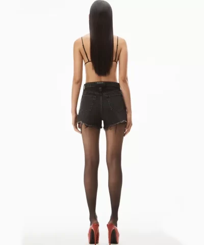Alexander Wang Bite Short In Grey Aged Denim - Image 4