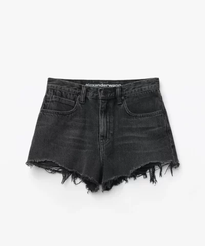 Alexander Wang Bite Short In Grey Aged Denim-20298009