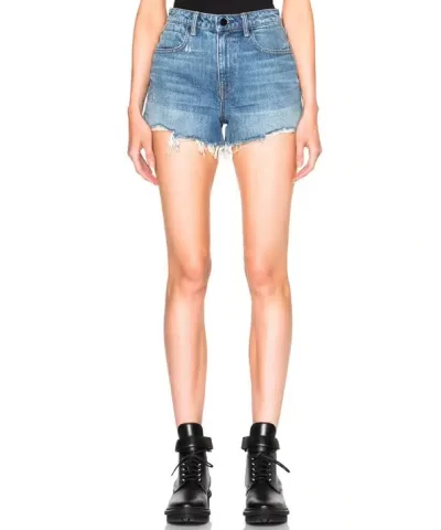 Alexander Wang Bite Short In Light Indigo Aged Denim - Image 4