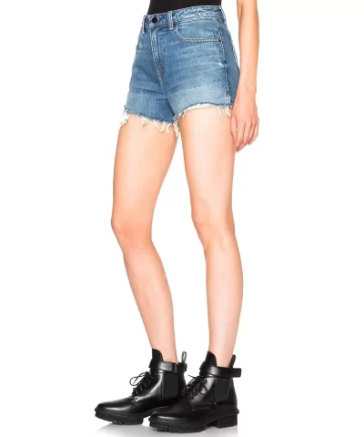 Alexander Wang Bite Short In Light Indigo Aged Denim - Image 5