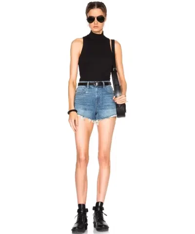 Alexander Wang Bite Short In Light Indigo Aged Denim-20298014