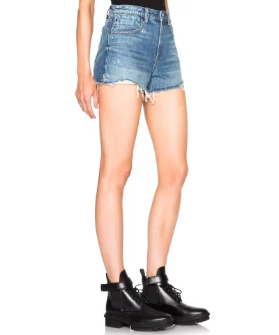 Alexander Wang Bite Short In Light Indigo Aged Denim - Image 6