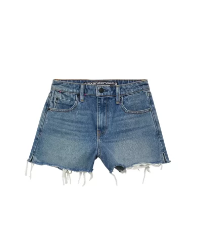 Alexander Wang Bite Short In Light Indigo Aged Denim-20298023