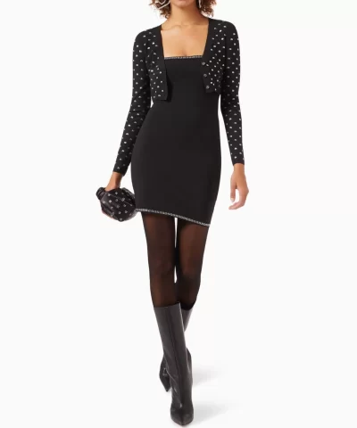 Alexander Wang Crystal Trim Mini Dress In Compact Nylon - Image 5