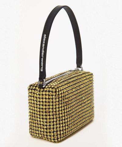 Alexander Wang Heiress Rhinestone Pouch Lemon 2