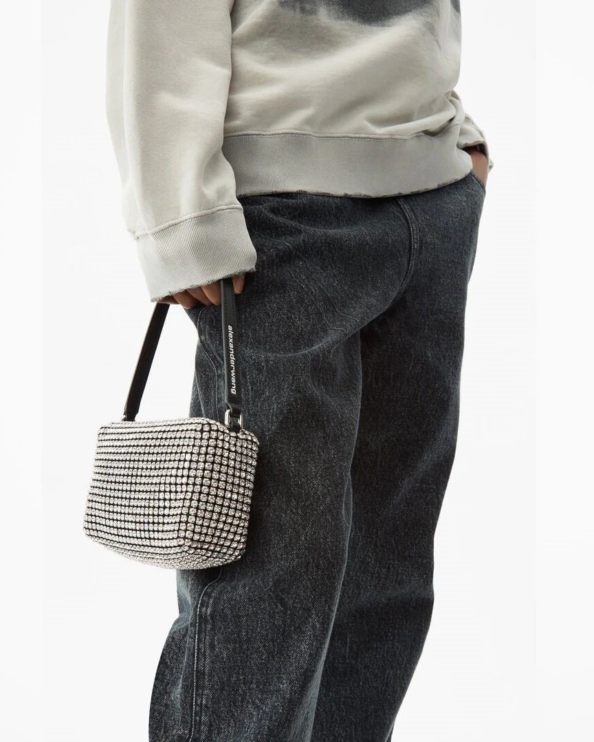 Alternative view of Alexander Wang Heiress Rhinestone Pouch, White