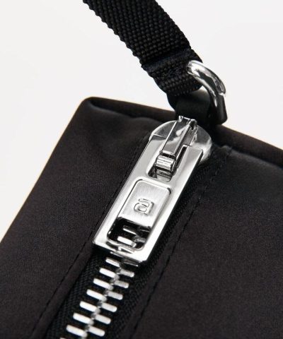 Alexander Wang Heiress Satin Pouch With Crystal Logo Black 4