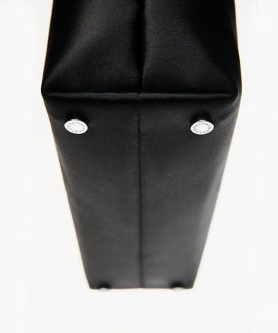 Alexander Wang Heiress Satin Pouch With Crystal Logo Black 5
