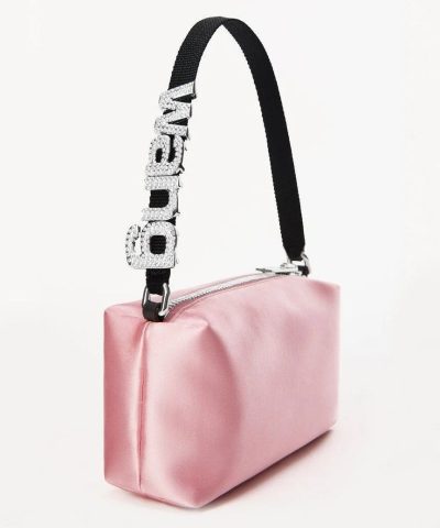 Alternative view of Alexander Wang Heiress Satin Pouch With Crystal Logo, Pink