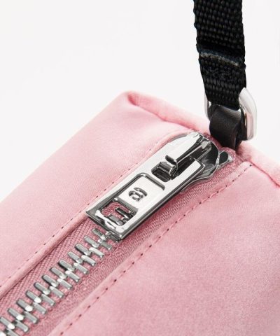 Alexander Wang Heiress Satin Pouch With Crystal Logo, Pink - Image 3