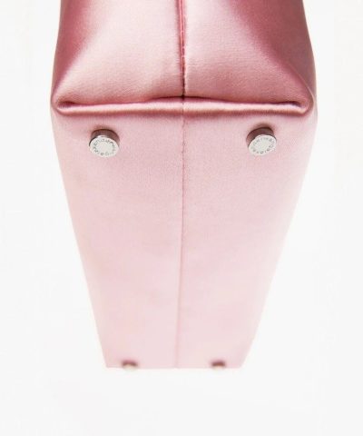 Alexander Wang Heiress Satin Pouch With Crystal Logo, Pink - Image 5