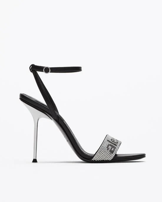 Alexander Wang Jane Logo Sandal In 001 Black-20265790