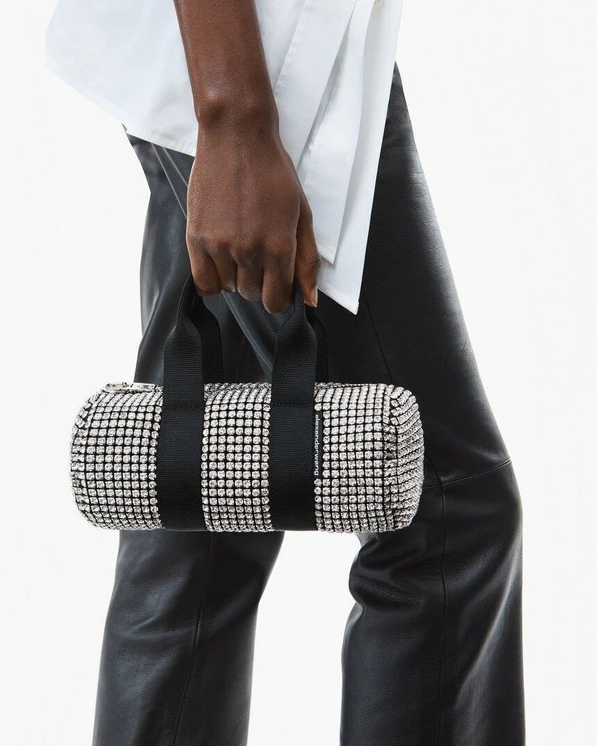 Alternative view of Alexander Wang Men's Heiress Rhinestone Pouch, White