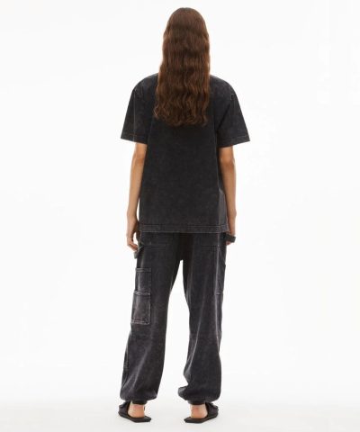 Alexander Wang Printed Acid Wash Cotton Jersey T Shirt 3