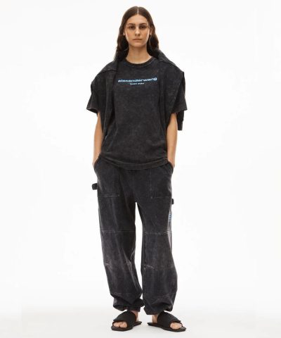Alexander Wang Printed Acid Wash Cotton Jersey T Shirt 5