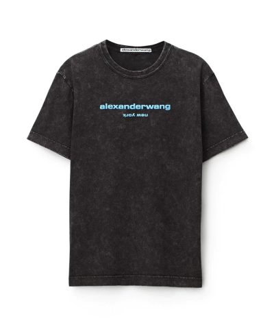 Alexander Wang Printed Acid Wash Cotton Jersey T Shirt 6