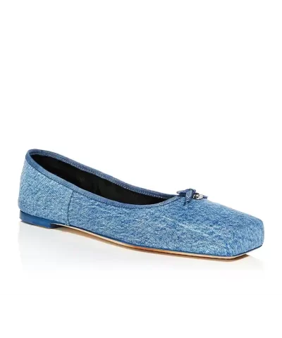 Alexander Wang Womens Billie Flats In Washed Denim 1