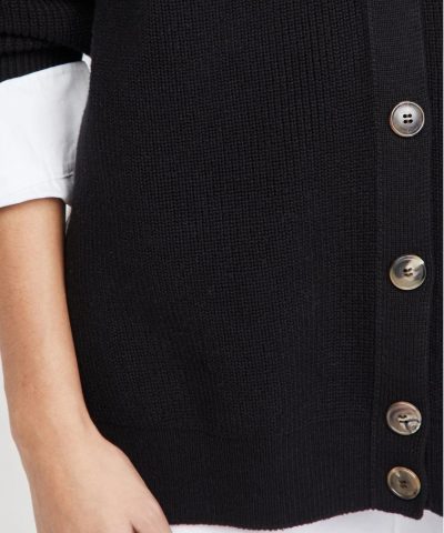 Alexander Wang.t Bi-Layer V Neck Cardigan with Oxford Shirting - Image 5