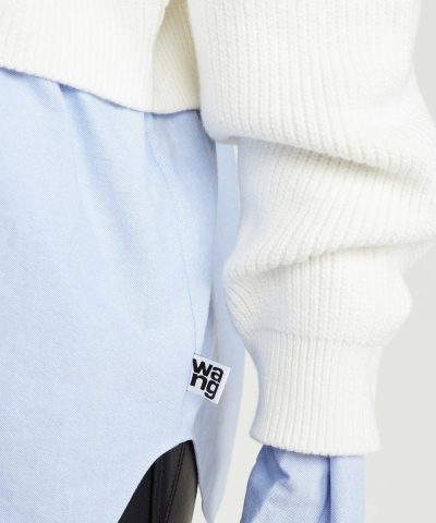 Alexander Wang.t Ribbed Bi Layer Pullover with Oxford Shirt - Image 4
