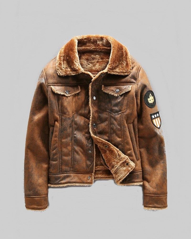 Ame Rag Military Bomber Tactical Leather Jackets-20262977