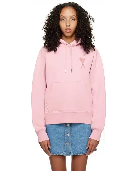 Ami Alexandre Mattiussi Pink Ami de Coeur Hoodie-20309809