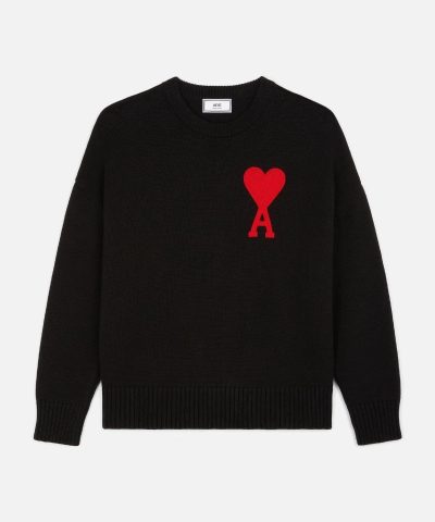 Ami Mens De Coeur Oversize Crewneck Sweater Black 2