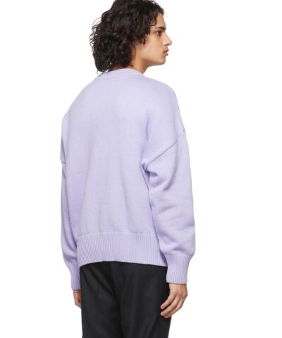 Ami Mens De Coeur Oversize Crewneck Sweater Purple 2