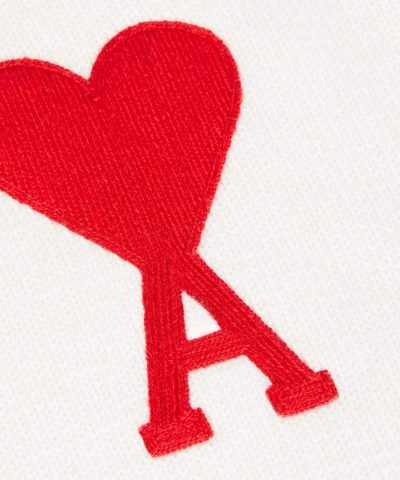Ami Mens De Coeur Oversize Crewneck Sweater White 4