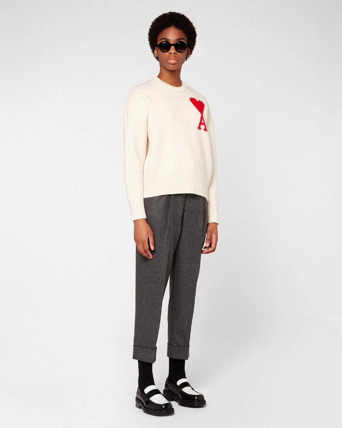 Alternative view of Ami Oversize Ami de Coeur Sweater In White