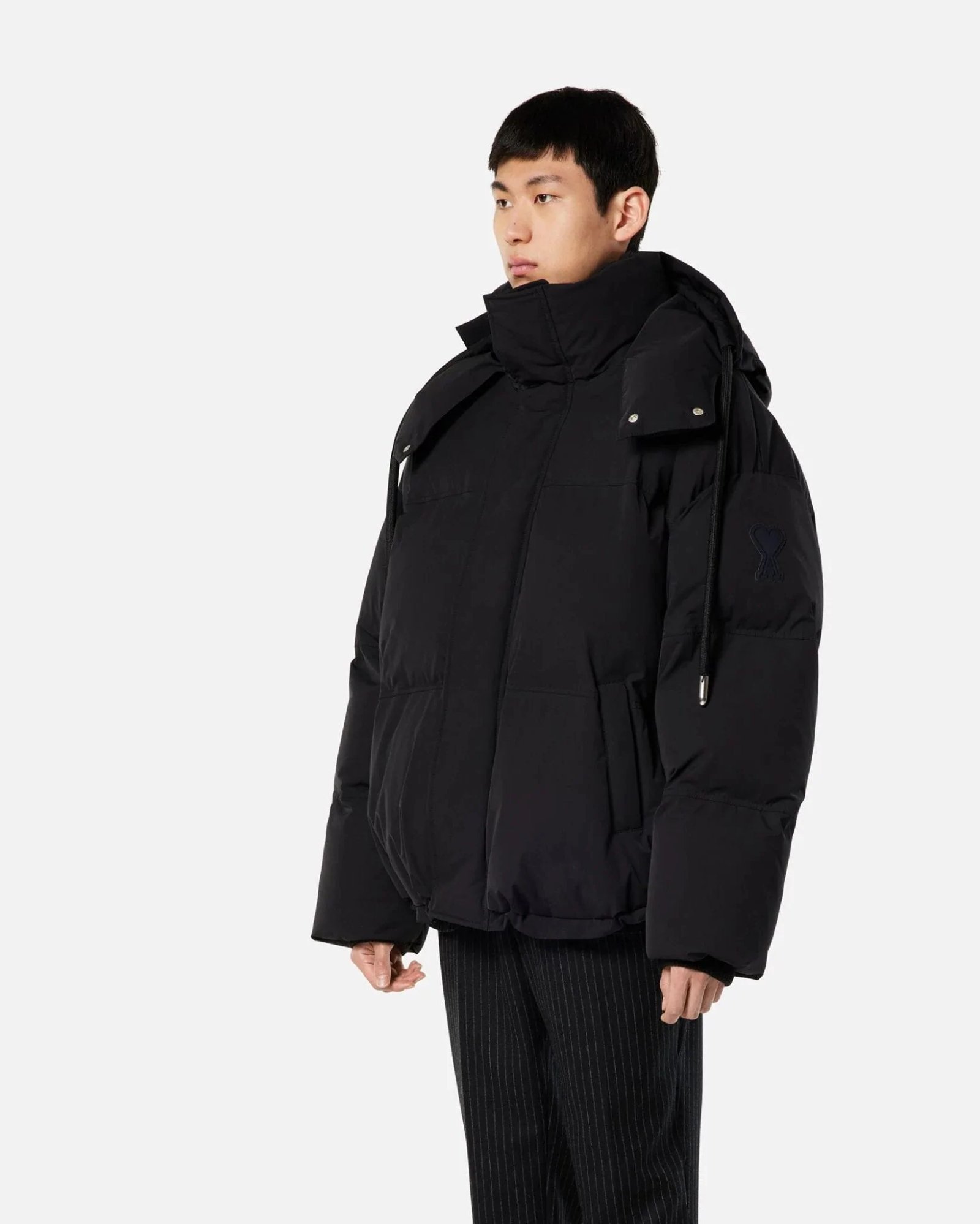 Alternative view of Ami Paris Men's Black Hooded Down Jacket